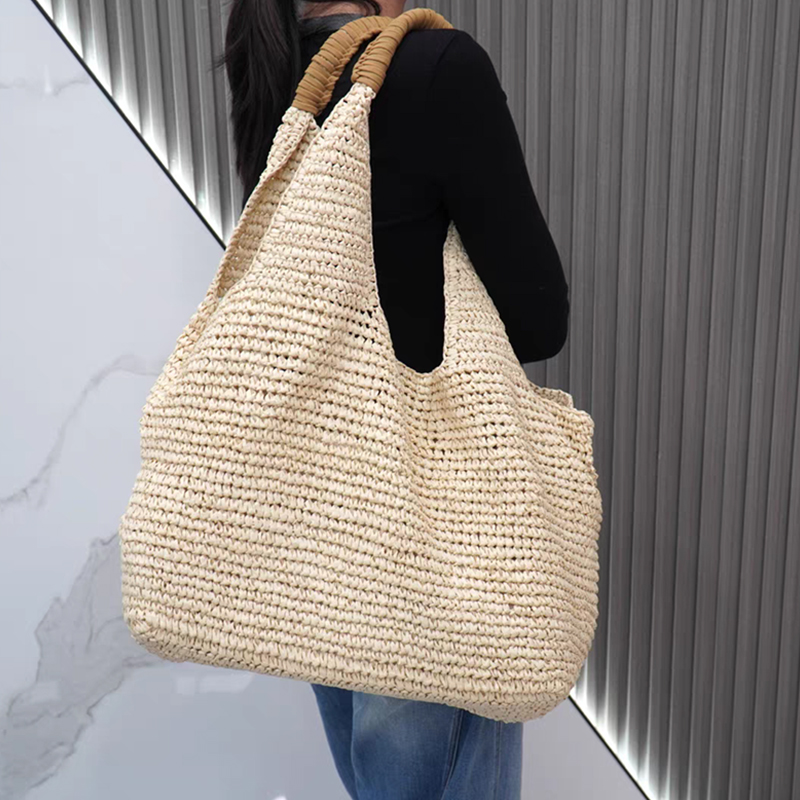Women'S Raffia Bags - Tas Tote Wanita Kapasitas Besar Buatan