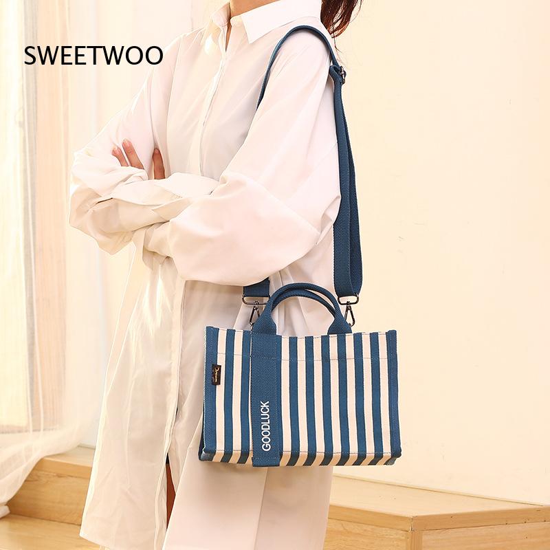 Tas Tote Kanvas Bergaris Verti - Women Hand Bags For Office ulasan dan harga