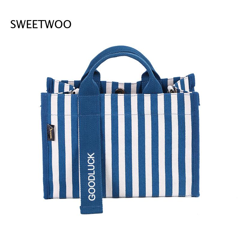 Tas Tote Kanvas Bergaris Verti - Women Hand Bags For Office ulasan dan harga