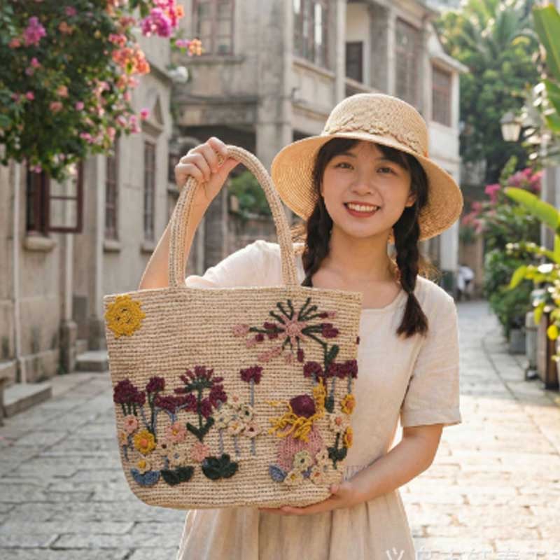 Tas Tangan Rajut Tangan Baru d - Women'S Raffia Bags ulasan dan harga